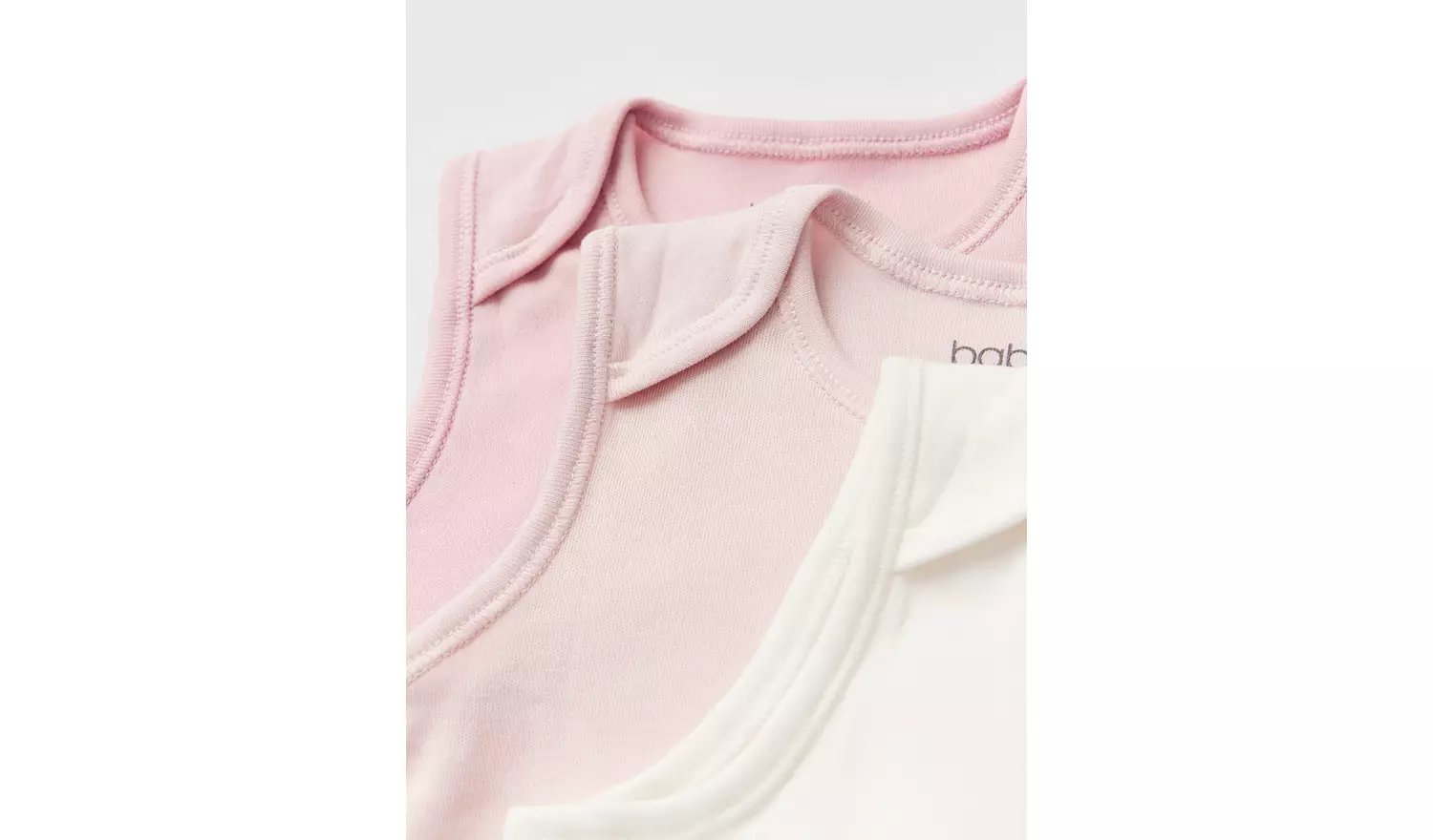 Plain Pink Sleeveless Bodysuits 7 Pack Up to 3 mths