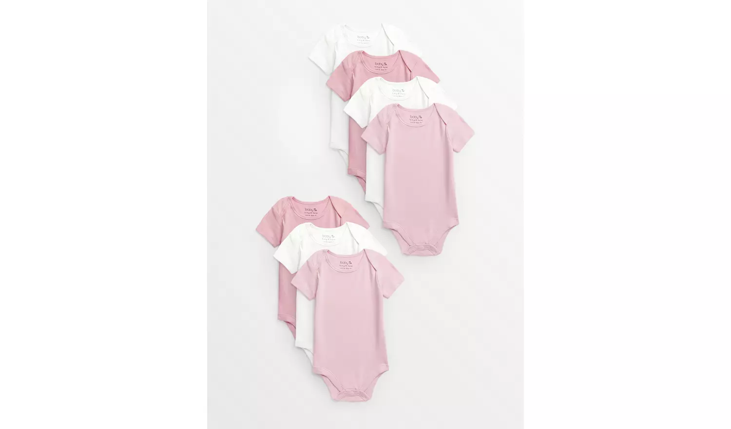 Pink & White Bodysuits 7 Pack Up to 1 mth