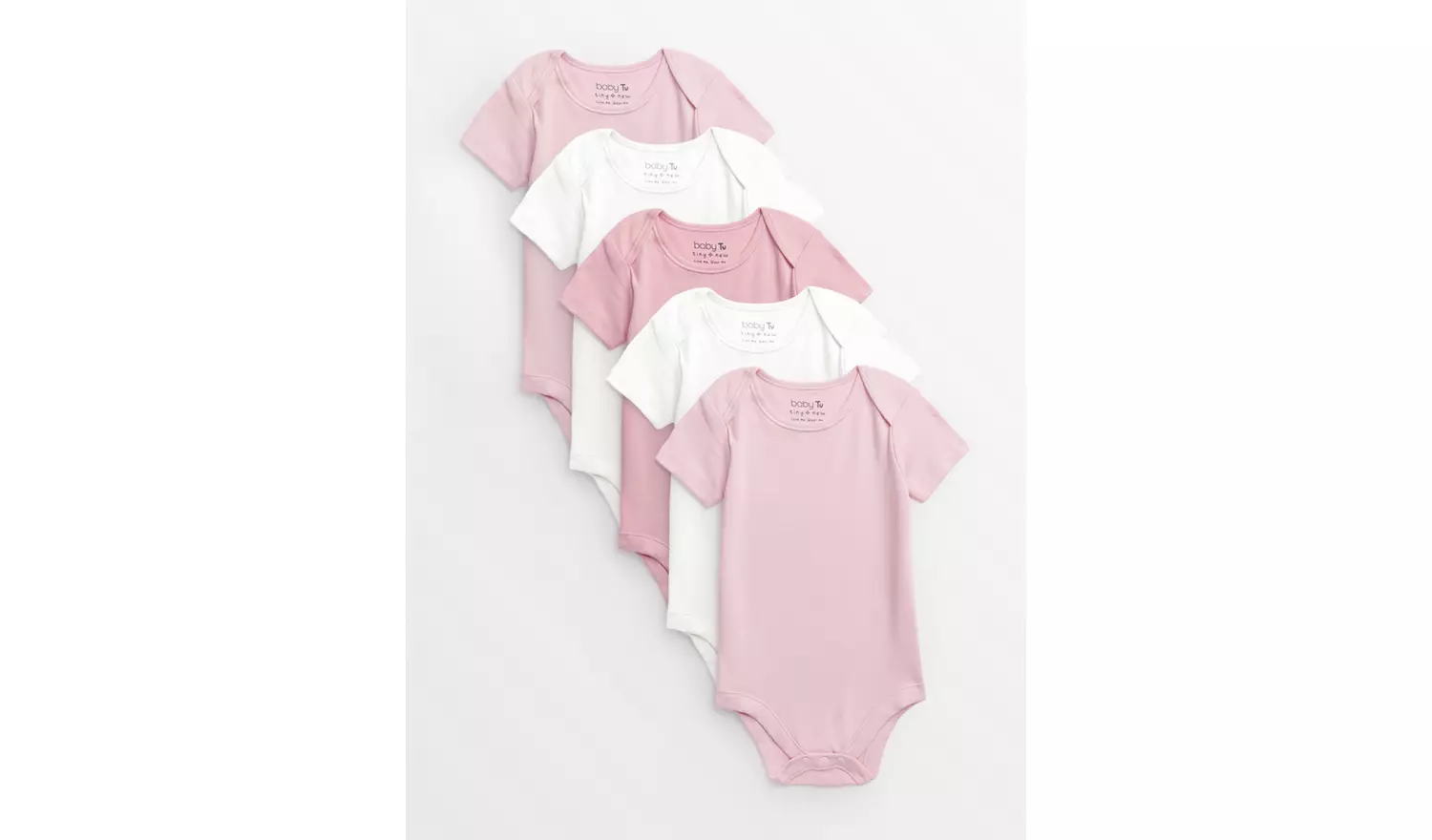 Pink Short Sleeve Bodysuit 5 Pack 2-3 years