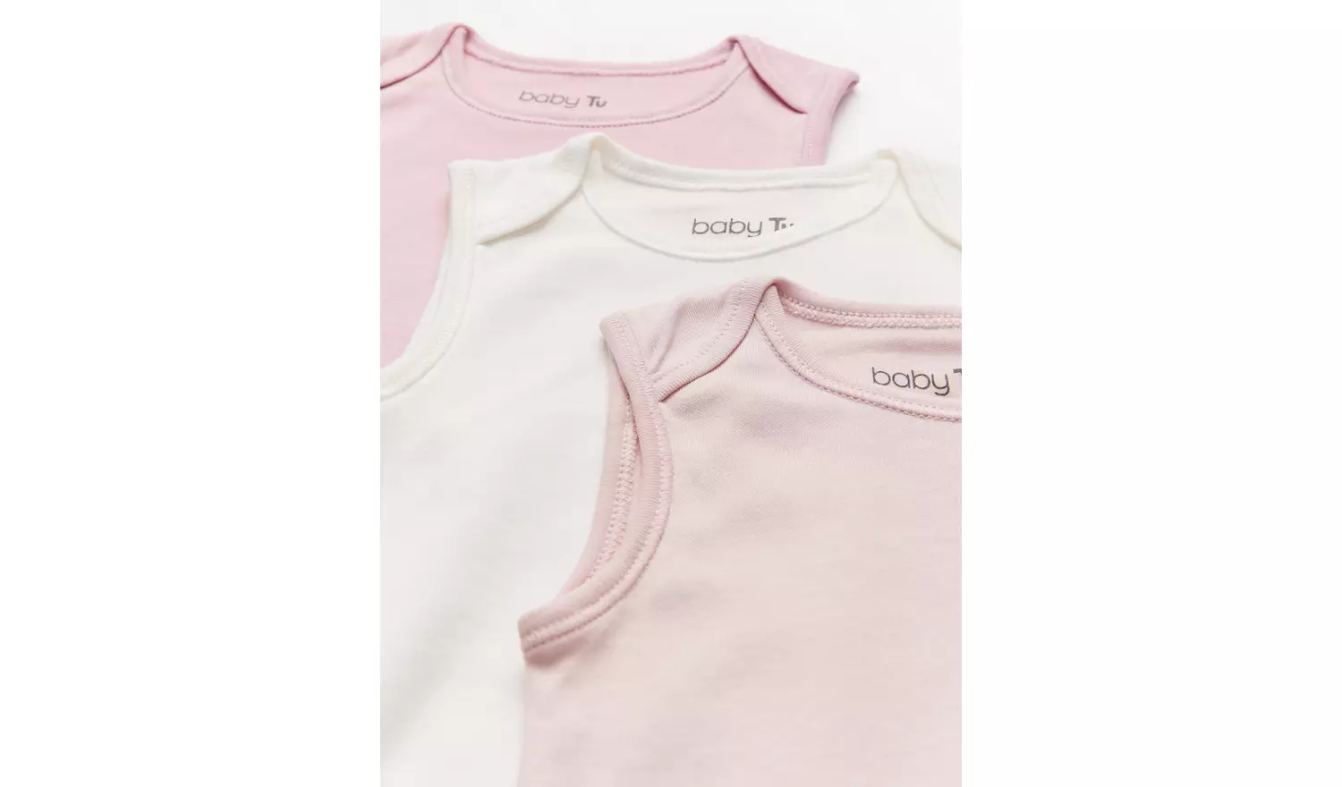 Pink Sleeveless Bodysuits 5 Pack Up to 3 mths