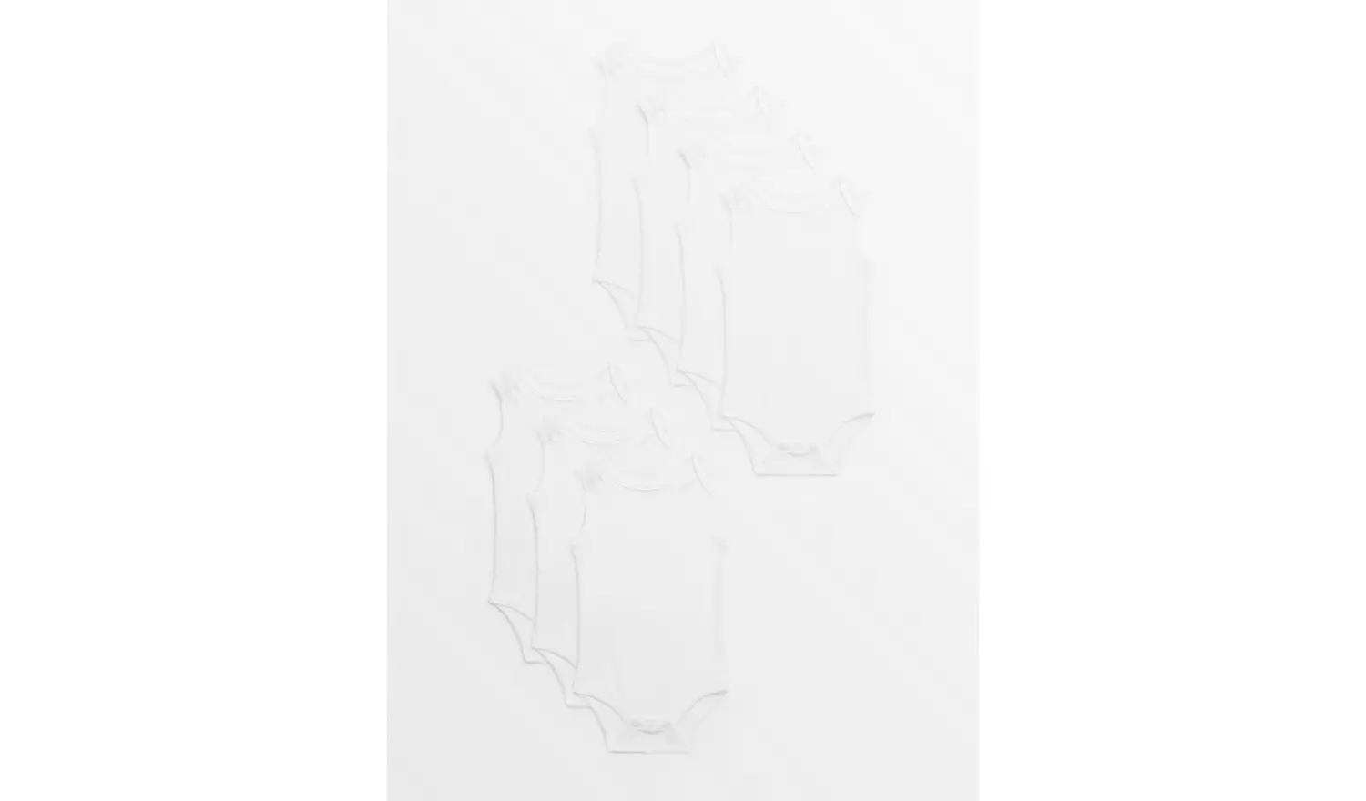 Plain White Sleeveless Bodysuits 7 Pack 18-24 months