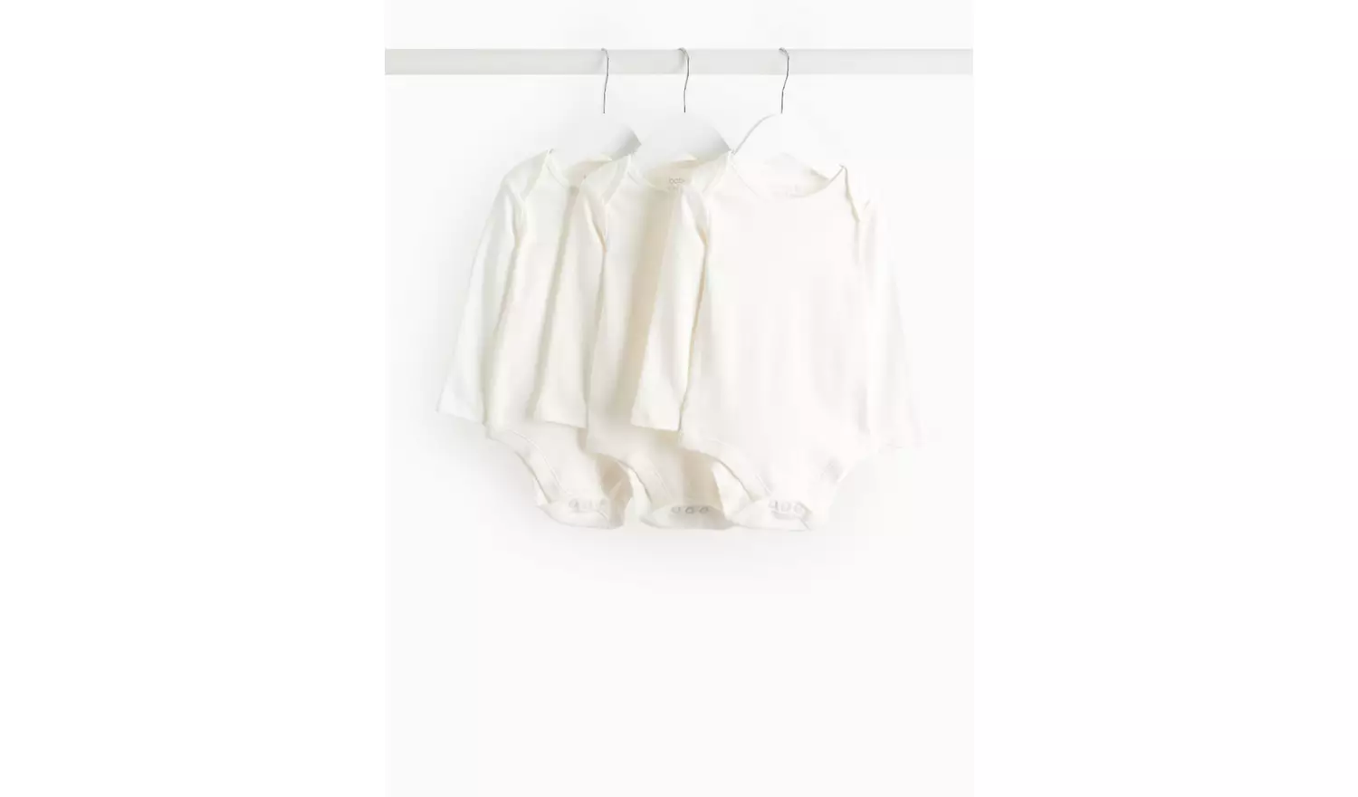 White Long Sleeve Bodysuit 3 Pack Up to 3 mths