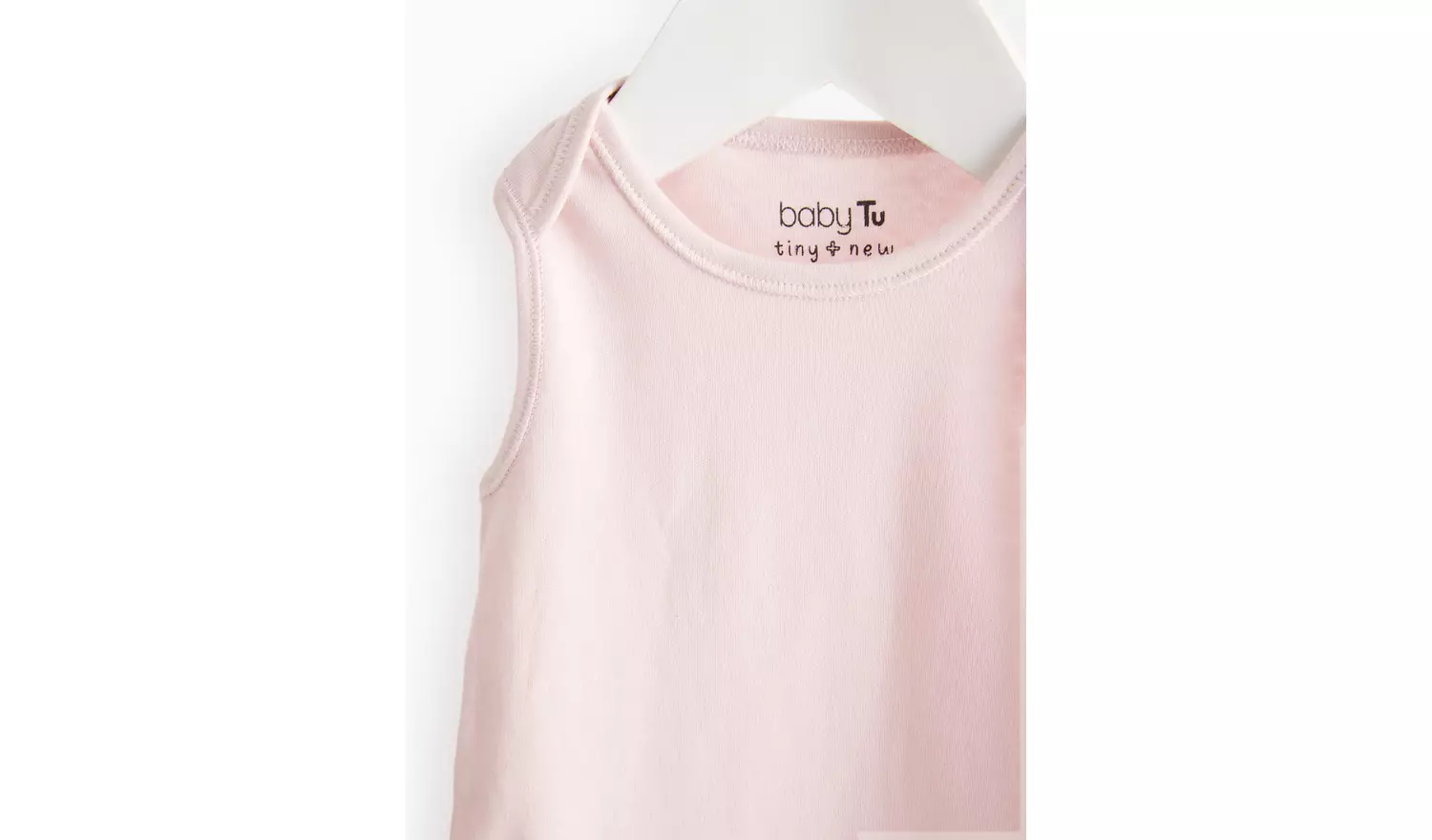 Pink & White Sleeveless Bodysuit 3 Pack Newborn