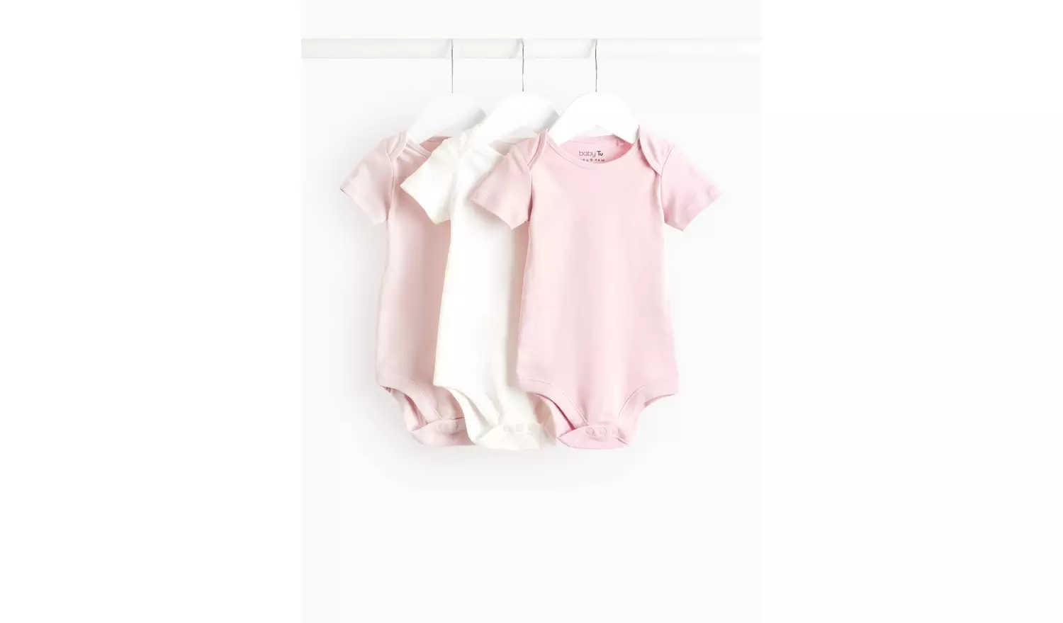 Pink Short Sleeve Bodysuit 3 Pack 6-9 months