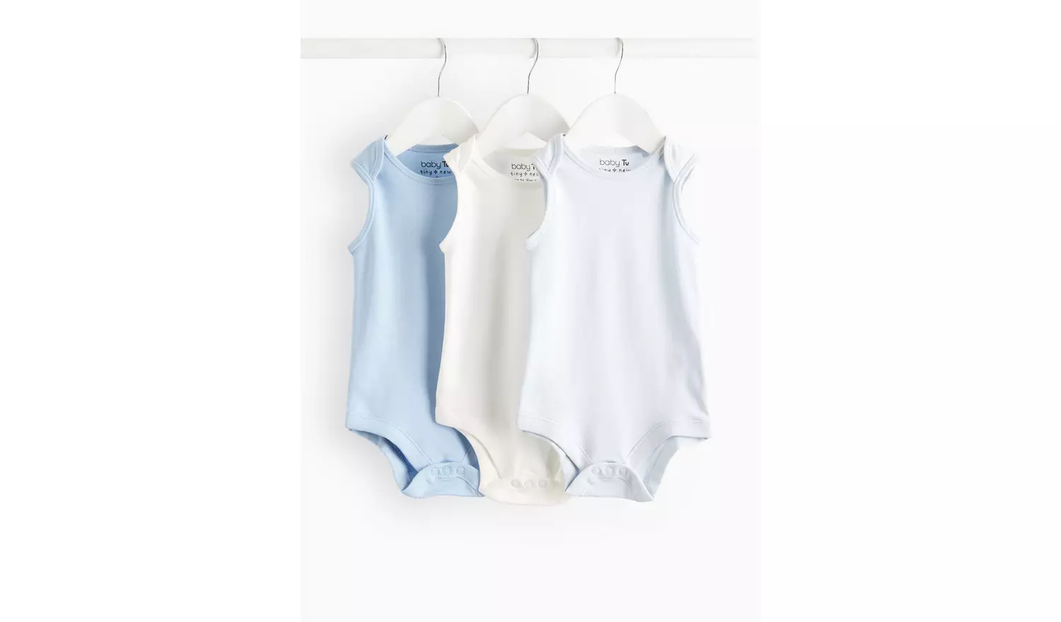 Blue & White Sleeveless Bodysuit 3 Pack18-24 months