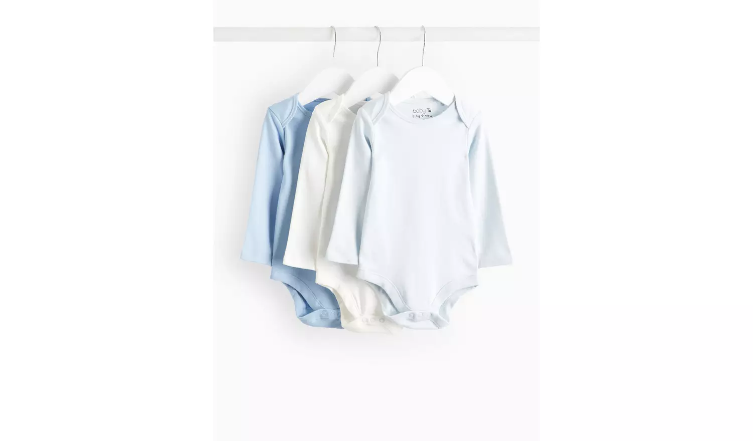 Blue Long Sleeve Bodysuits 3 Pack 3-6 months