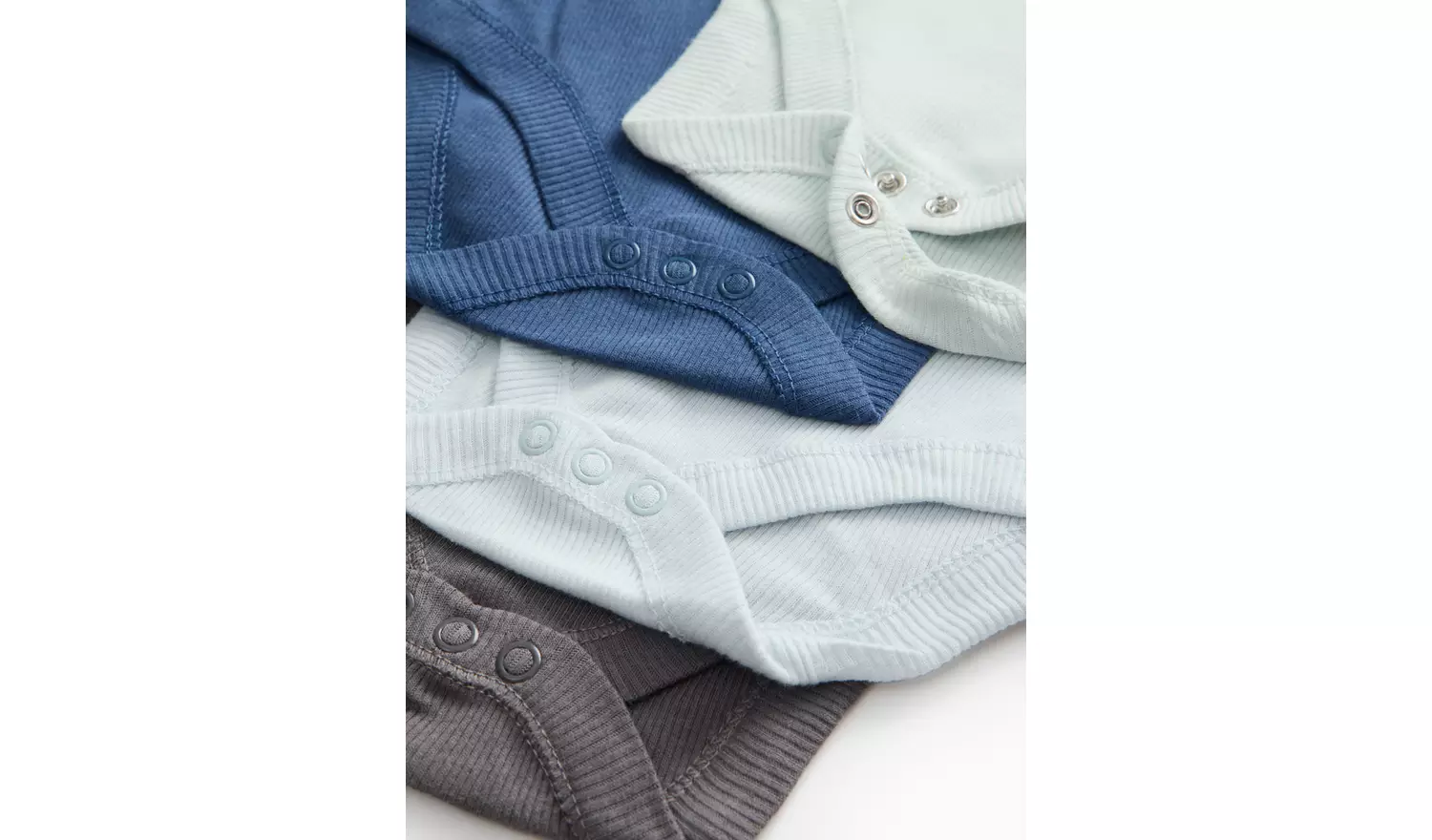 Blue & Green Ribbed Bodysuits 7 Pack 3-6 months