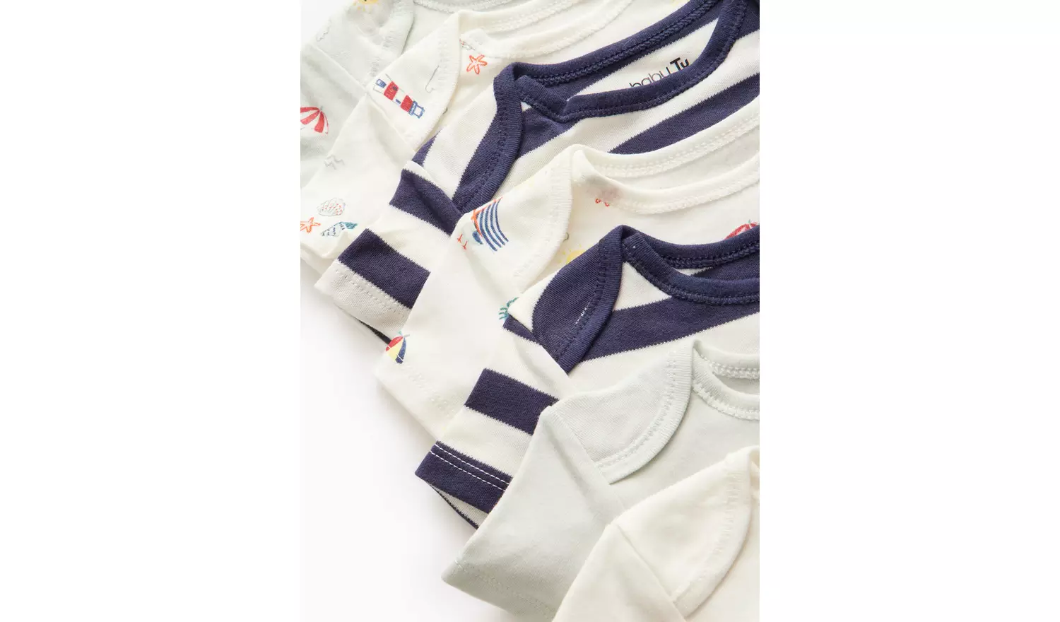 Seaside Print Short Sleeve Bodysuit 7 Pack6-9 months