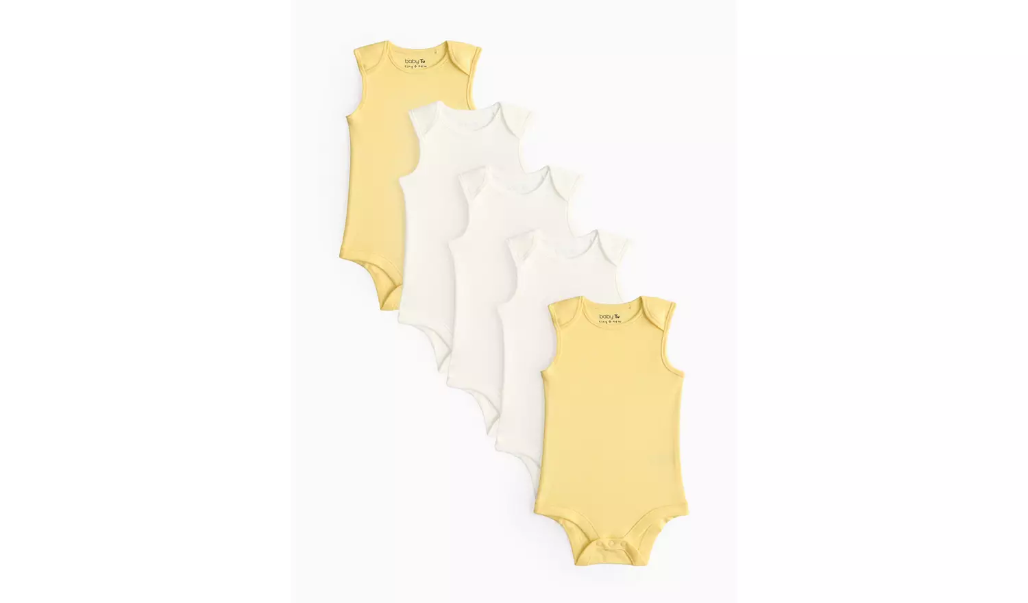 Yellow Sleeveless Bodysuits 5 Pack 2-3 years
