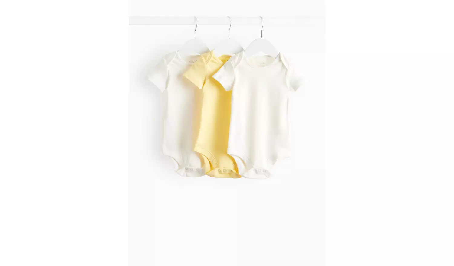 Yellow & White Short Sleeve Bodysuits 3 pack 12-18 months