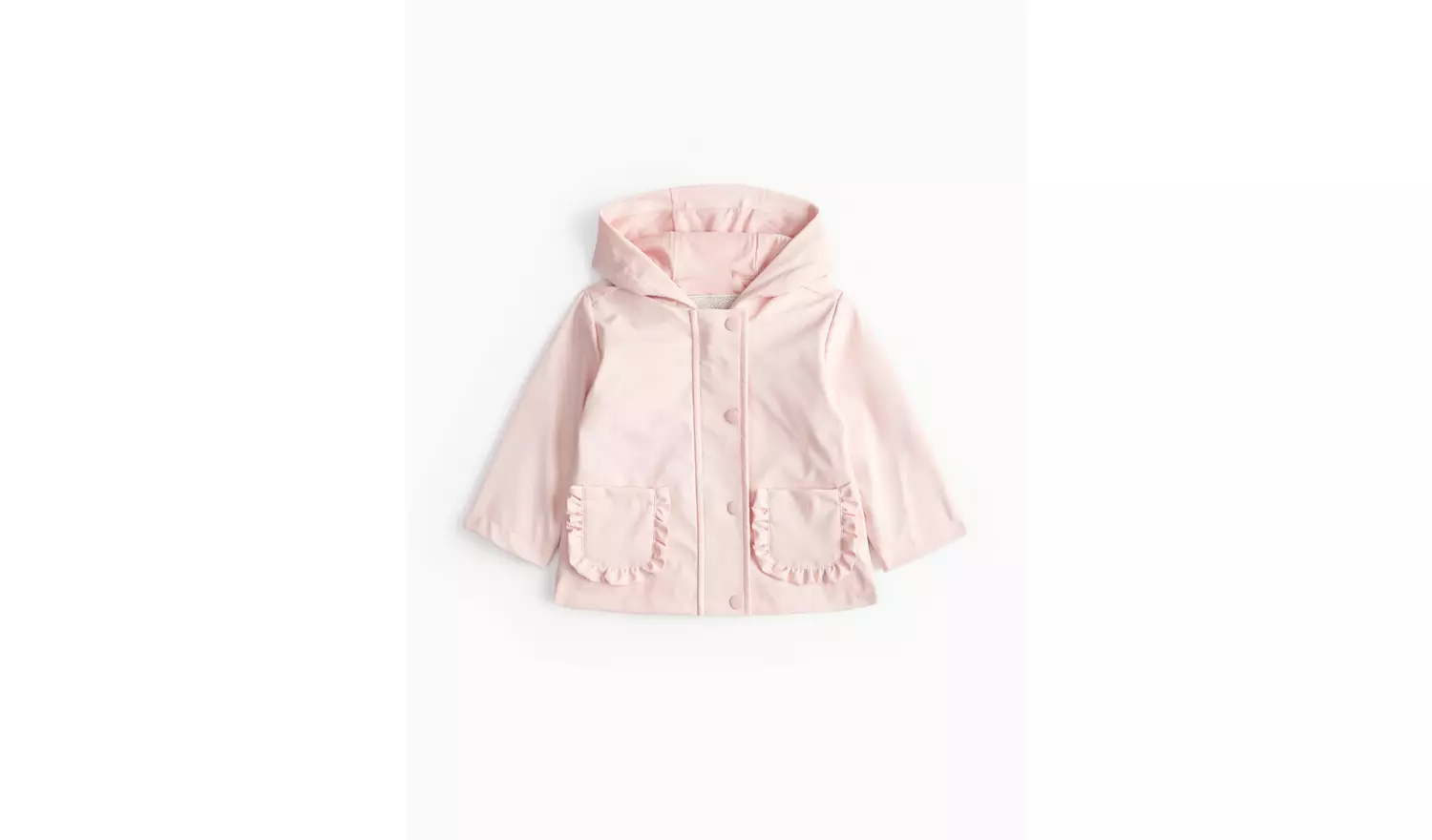Pink Frill Pocket Rubberised Mac 9-12 months