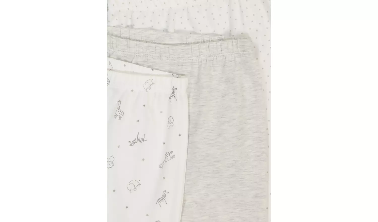 Cream Animal & Plain Leggings 5 Pack - 6-9 months
