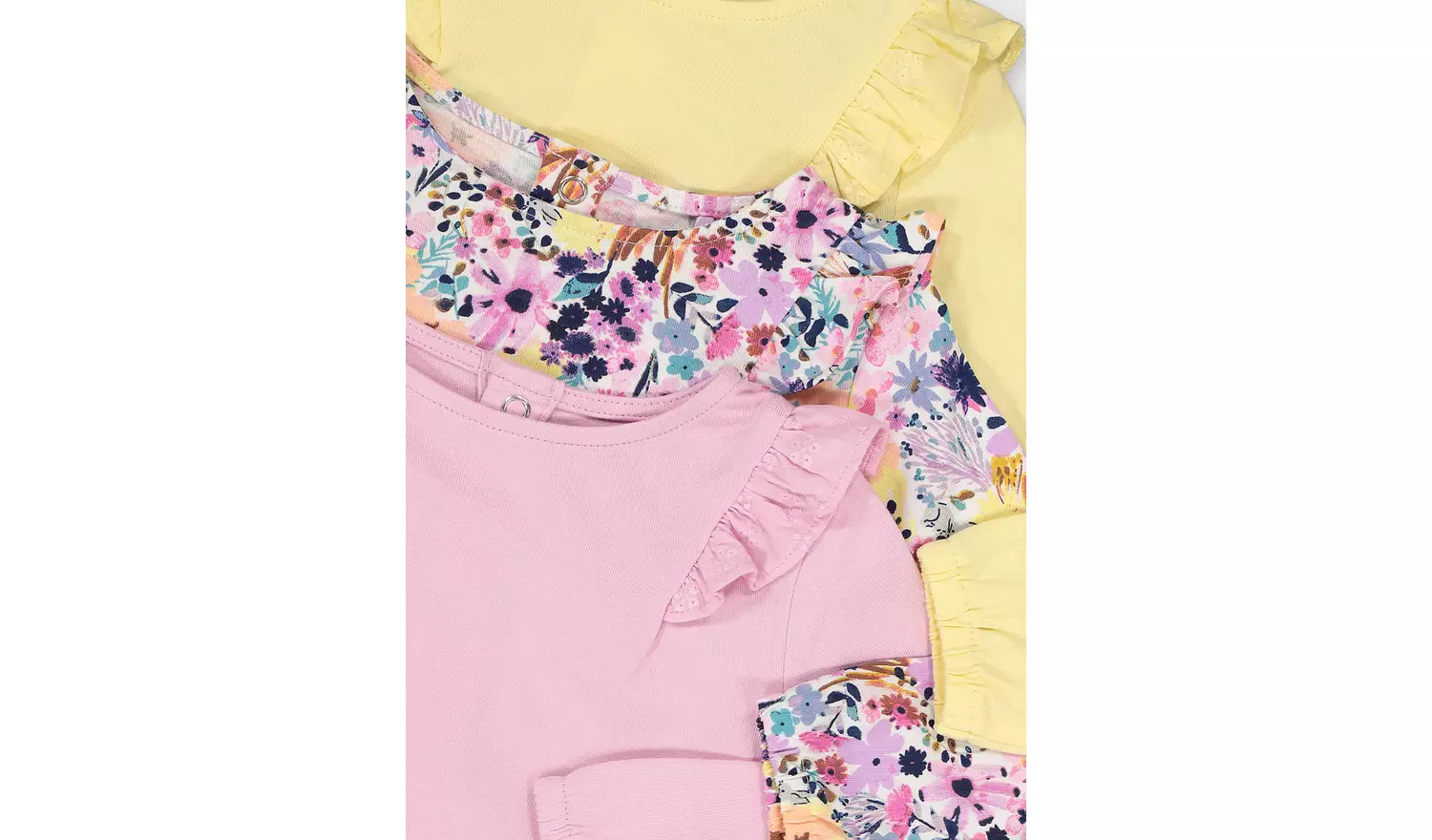 Floral Pastel Long Sleeve Tops 3 Pack - 3-6 months