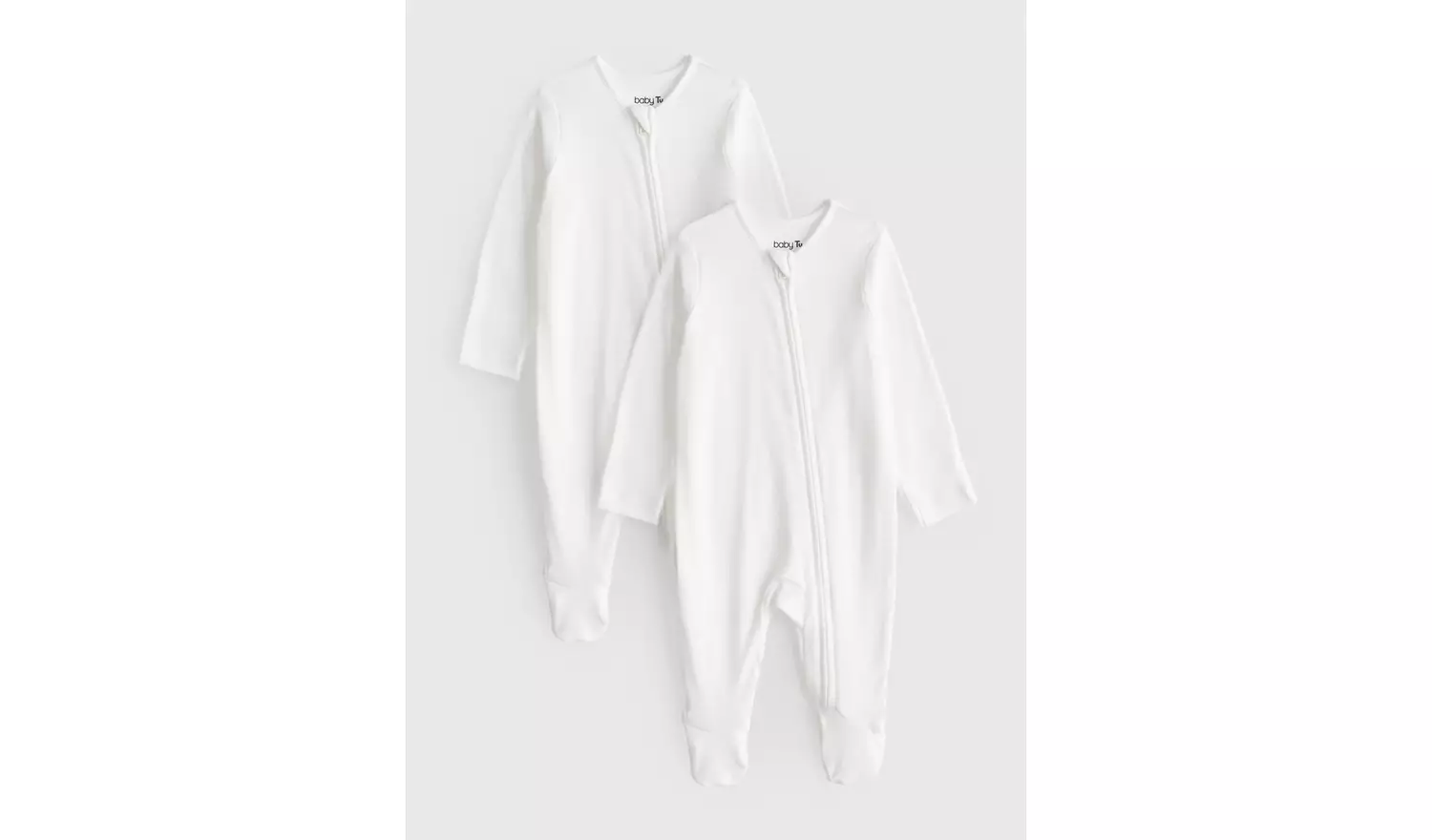 White Zip-Through Sleepsuits 2 Pack18-24 months