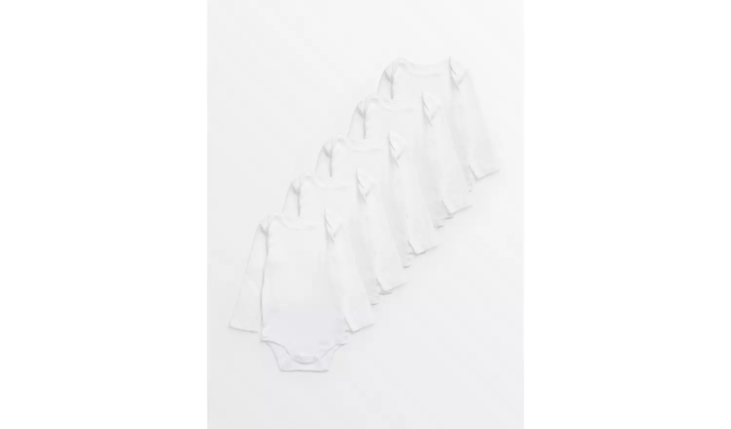 White Long Sleeve Bodysuits 5 Pack 9-12 months
