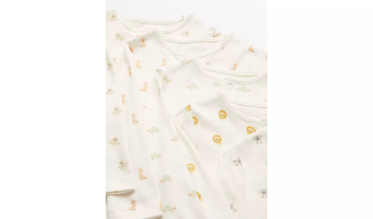 White Micro Animal Print Sleepsuit 5 PackNewborn