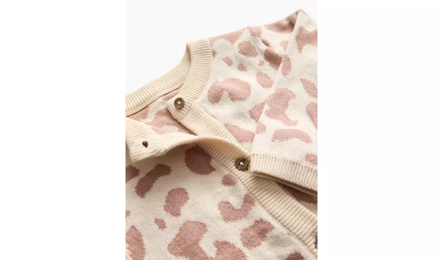 Beige Animal Print Knitted Set 3-6 months