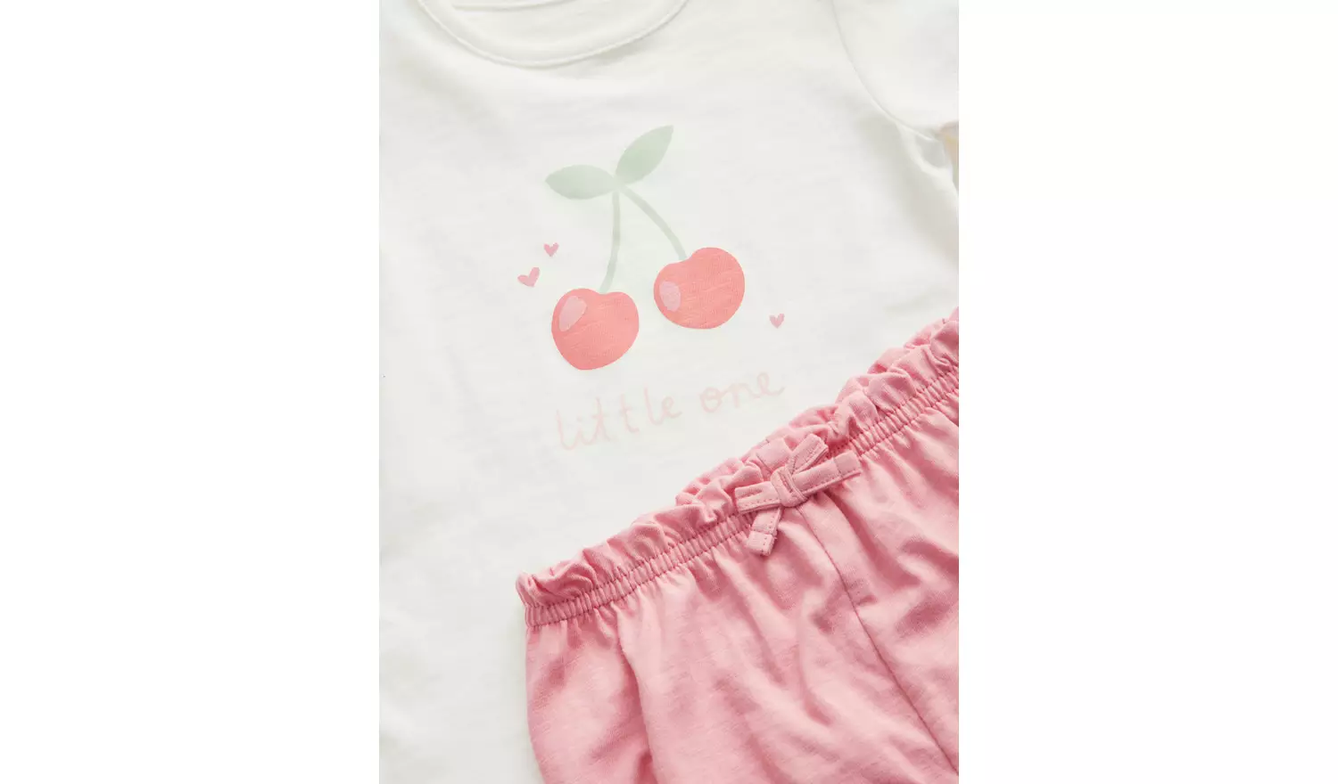 Cherry Print T-Shirt & Pink Shorts Set 3-6 months