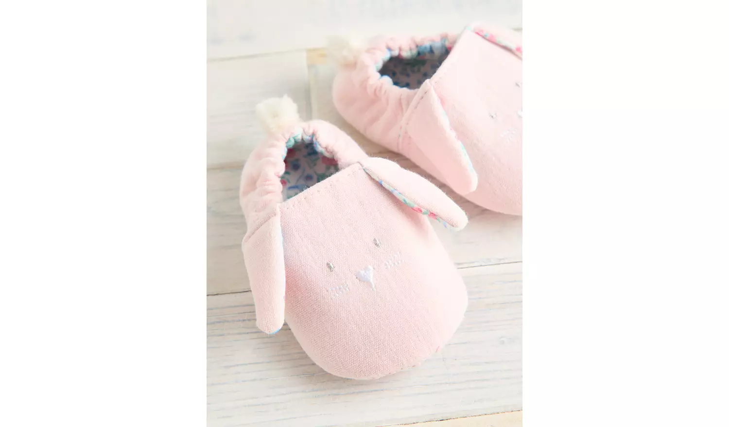 Pink Soft Bunny Slippers 3-6 months