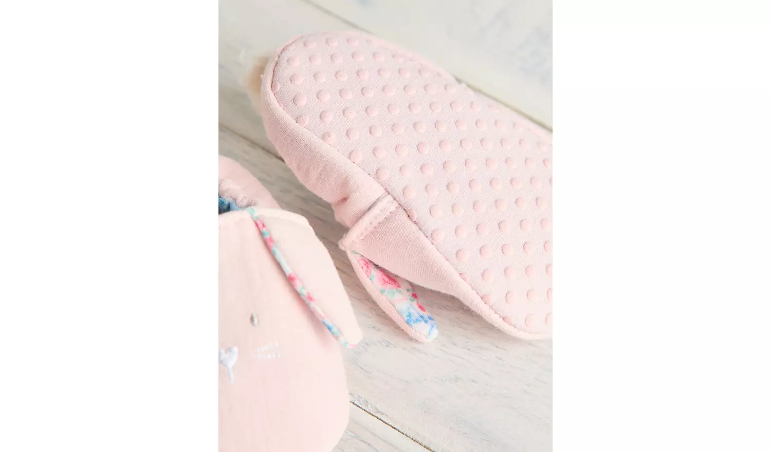 Pink Soft Bunny Slippers 6-9 months