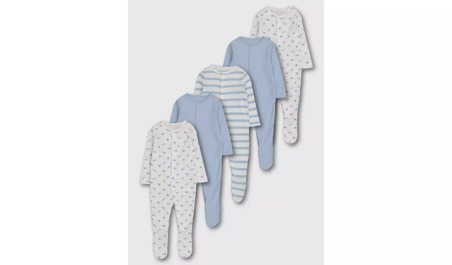Dinosaur Sleepsuit 5 Pack - Up to 1 mth