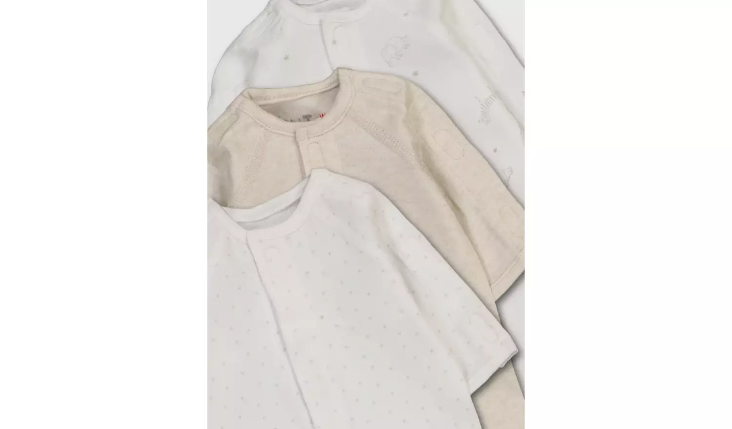 White Print Premature Sleepsuit 3 Pack - 2lbs - 0.9kg