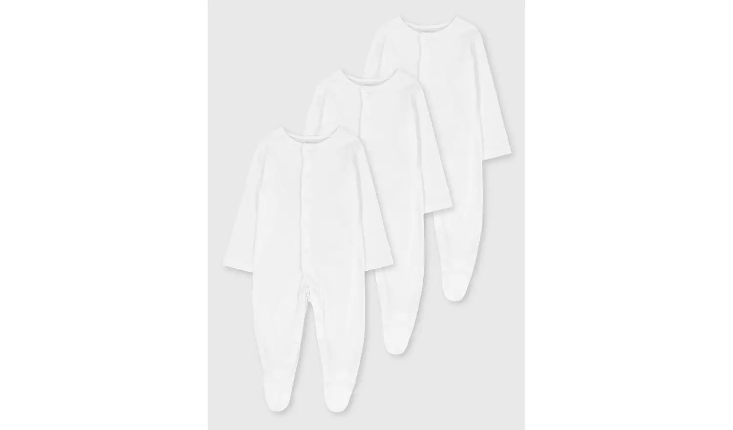 White Sleepsuit 3 Pack Up to 1 mth