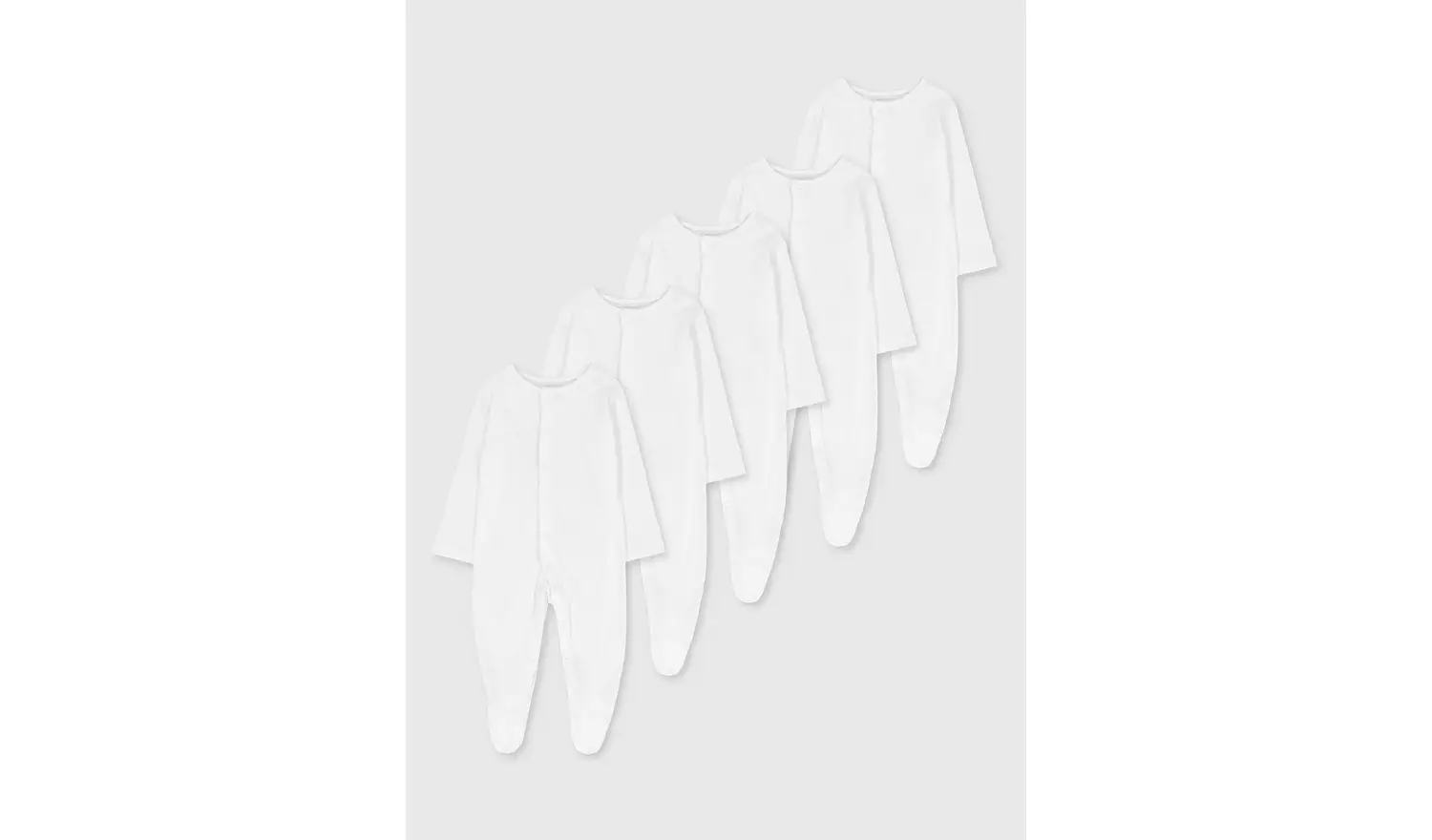 White Sleepsuits 5 Pack 6-9 months