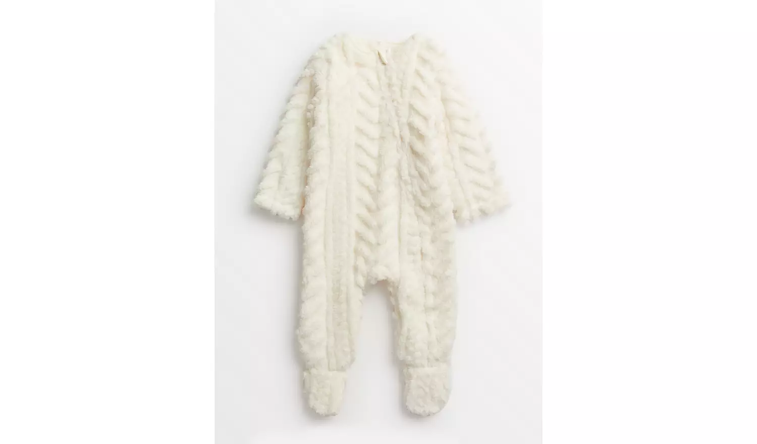 Cream Cable Fleece Sleepsuit Up to 3 mths