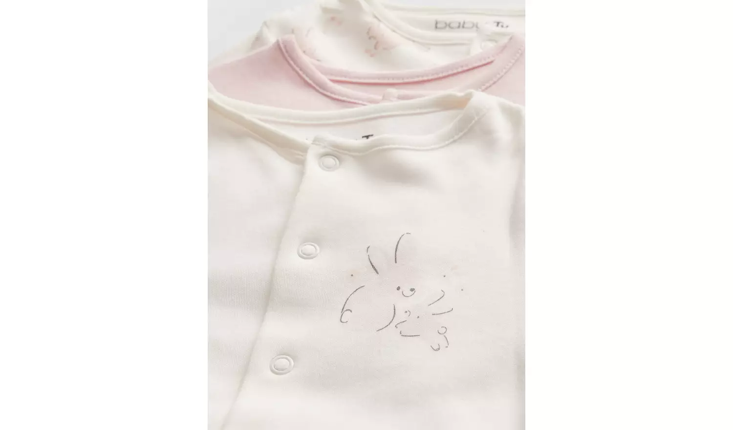 Pink Bunny Printed Sleepsuits 3 Pack 9-12 months