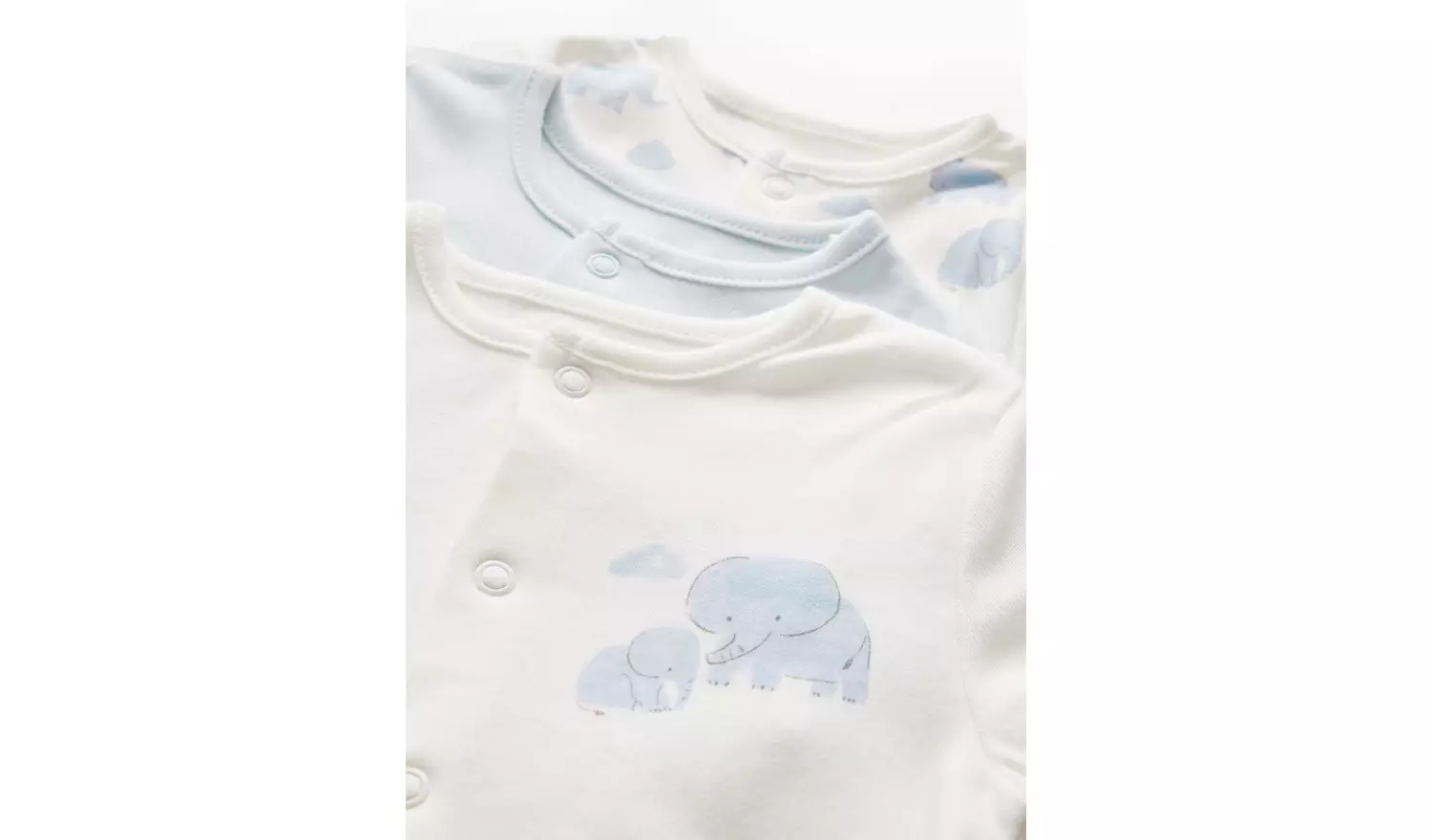 Blue Elephant Printed Sleepsuits 3 Pack3-6 months