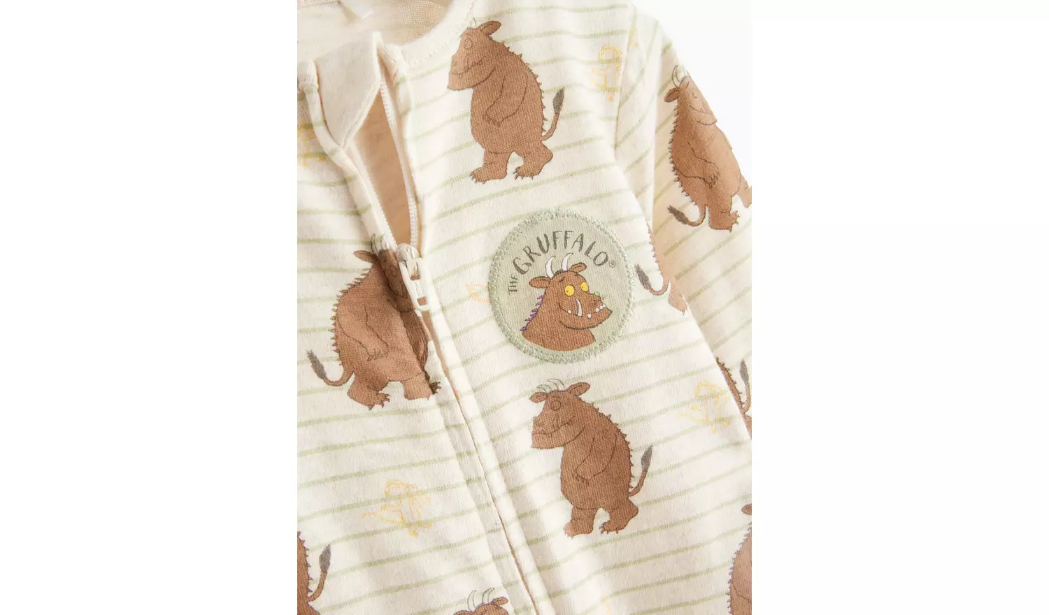 Gruffalo Print Cream Striped Sleepsuit 9-12 months