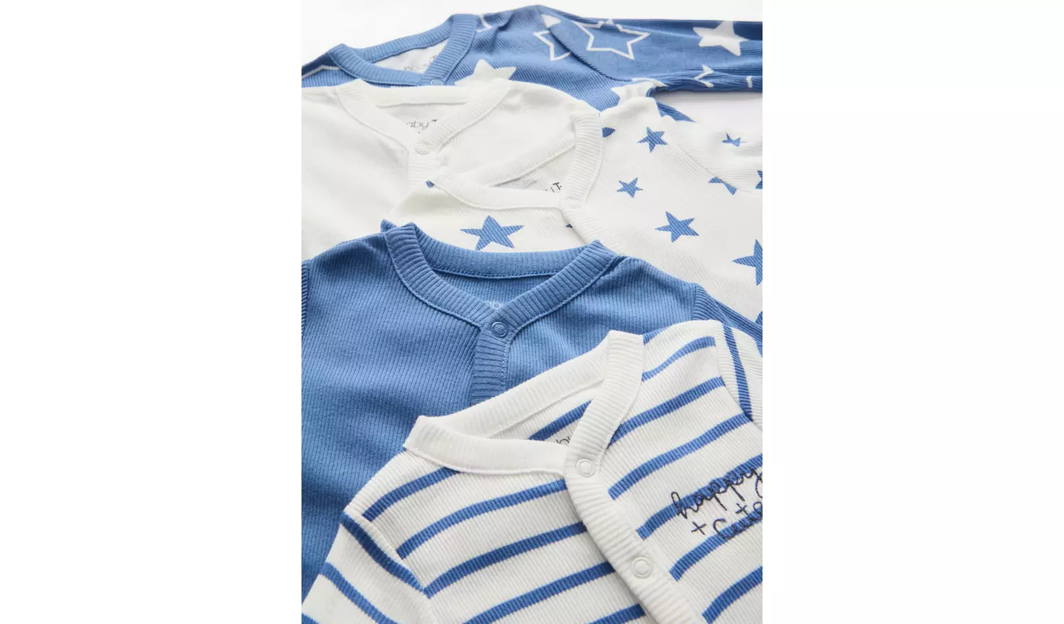 Blue Star & Stripe Sleepsuit 5 Pack 6-9 months