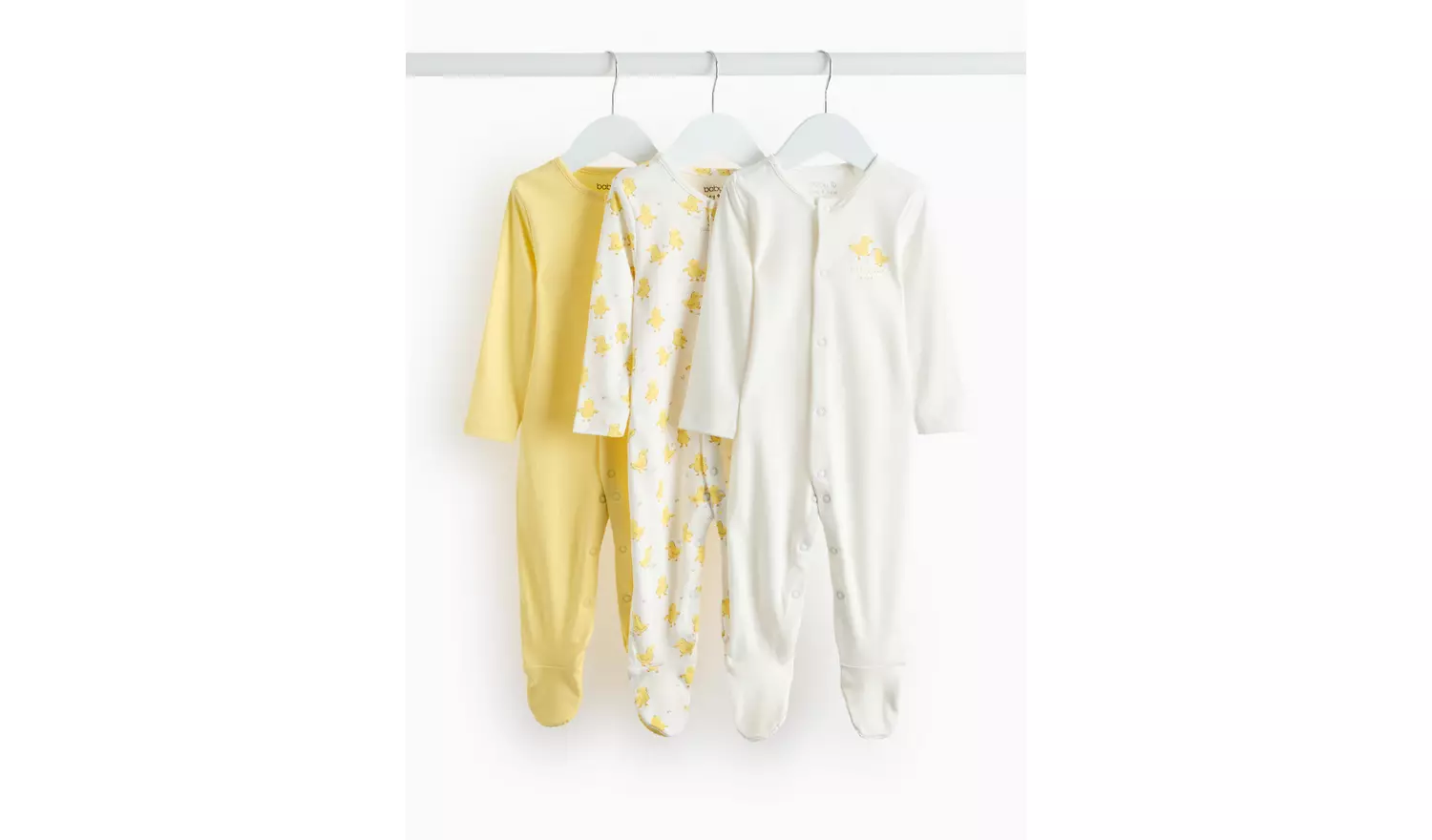 Easter Chick Print Sleepsuit 3 Pack Tiny Baby