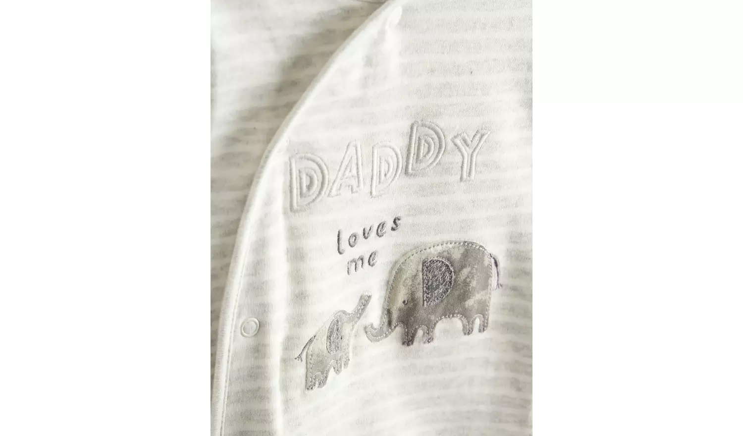 Grey Stripe Daddy Loves Me Slogan Sleepsuit6-9 months