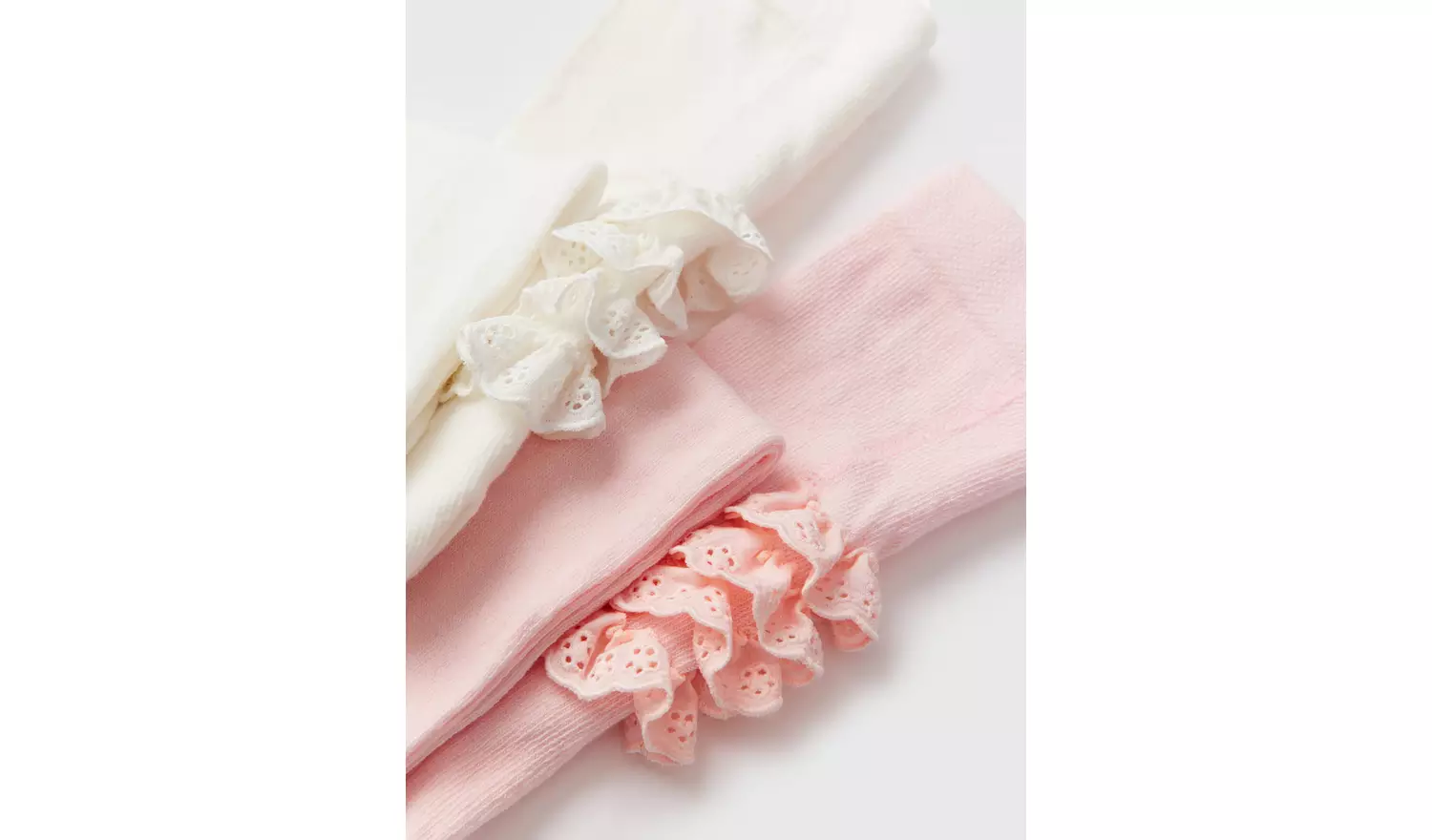 Pink & White Frill Tights 2 Pack 0-6 months