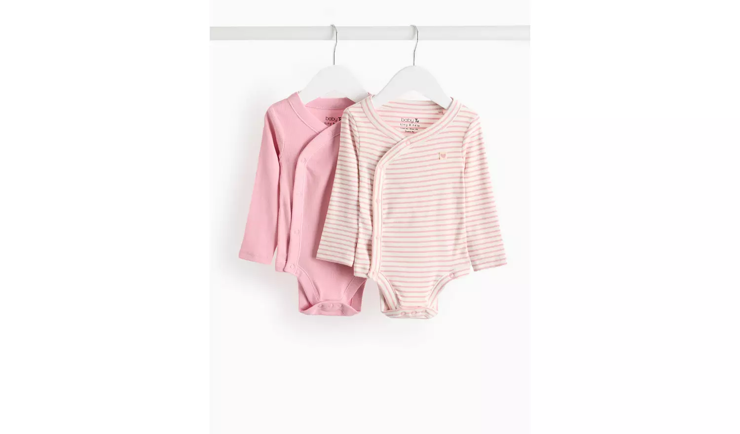 Pink Wrap-Front Bodysuit 2 Pack Up to 3 mths