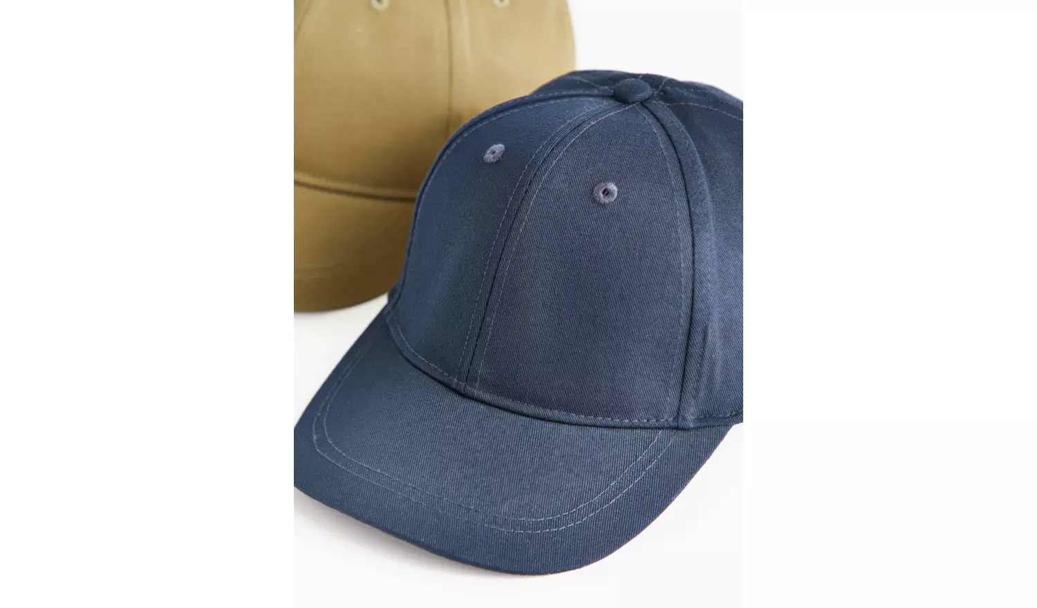 Light Khaki & Navy Caps 2 Pack 6-9 years