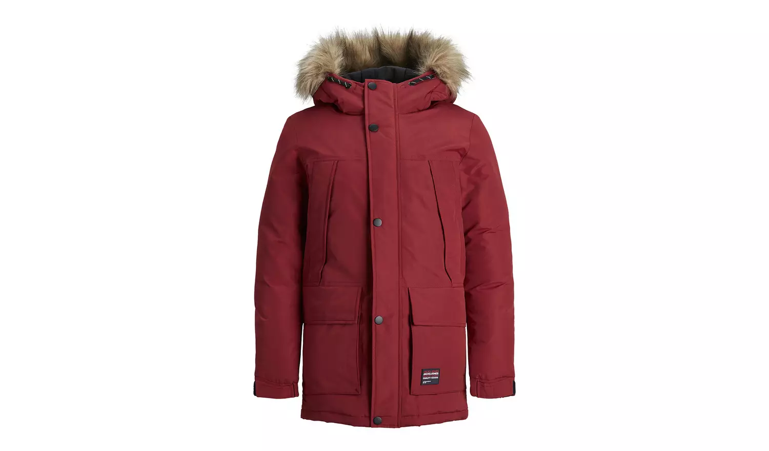 JACK & JONES Junior Red Hooded Parka - 7-8 years