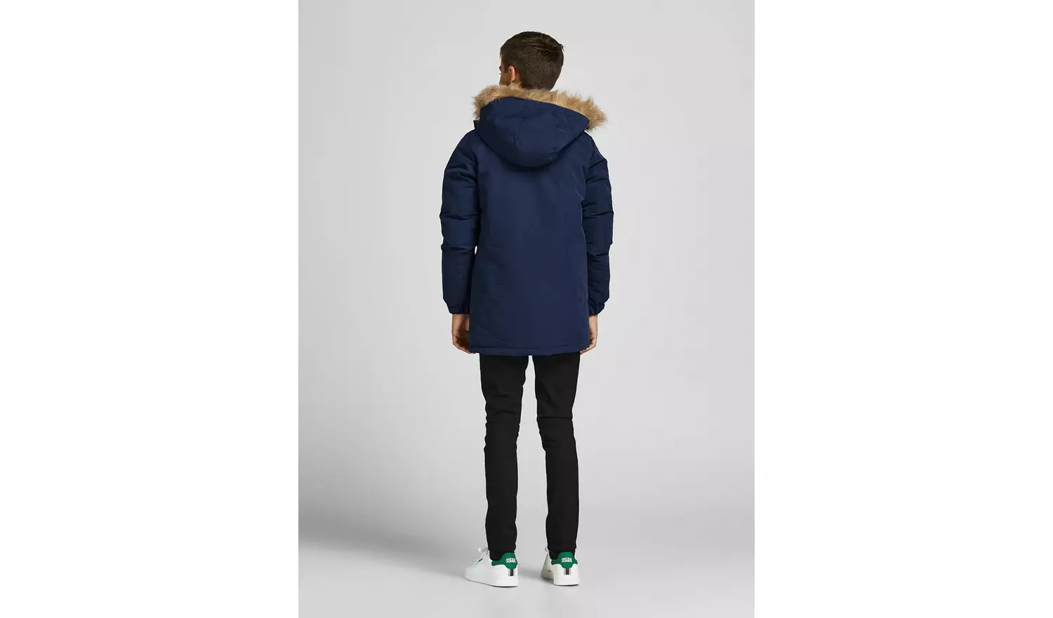 JACK & JONES Junior Navy Hooded Parka - 9-10 years