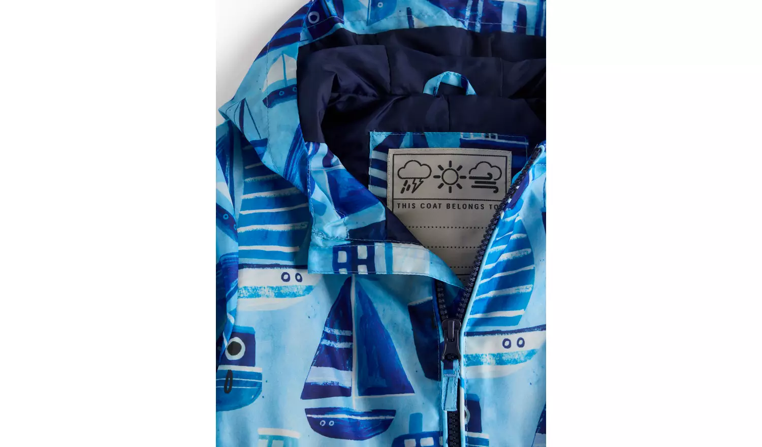 Blue Boat Printed Hooded Puddlesuit 3-4 years