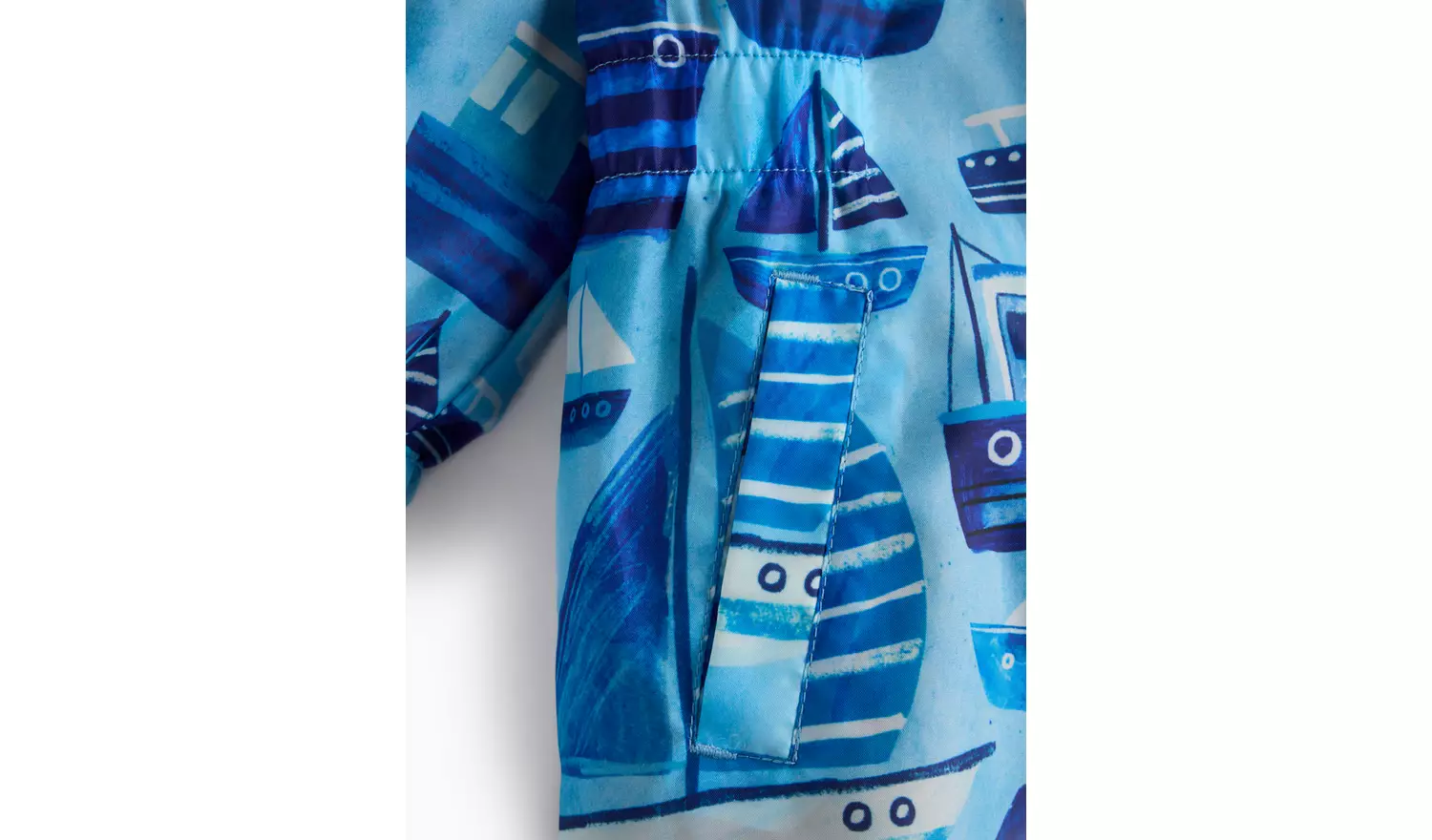 Blue Boat Printed Hooded Puddlesuit 6-7 years