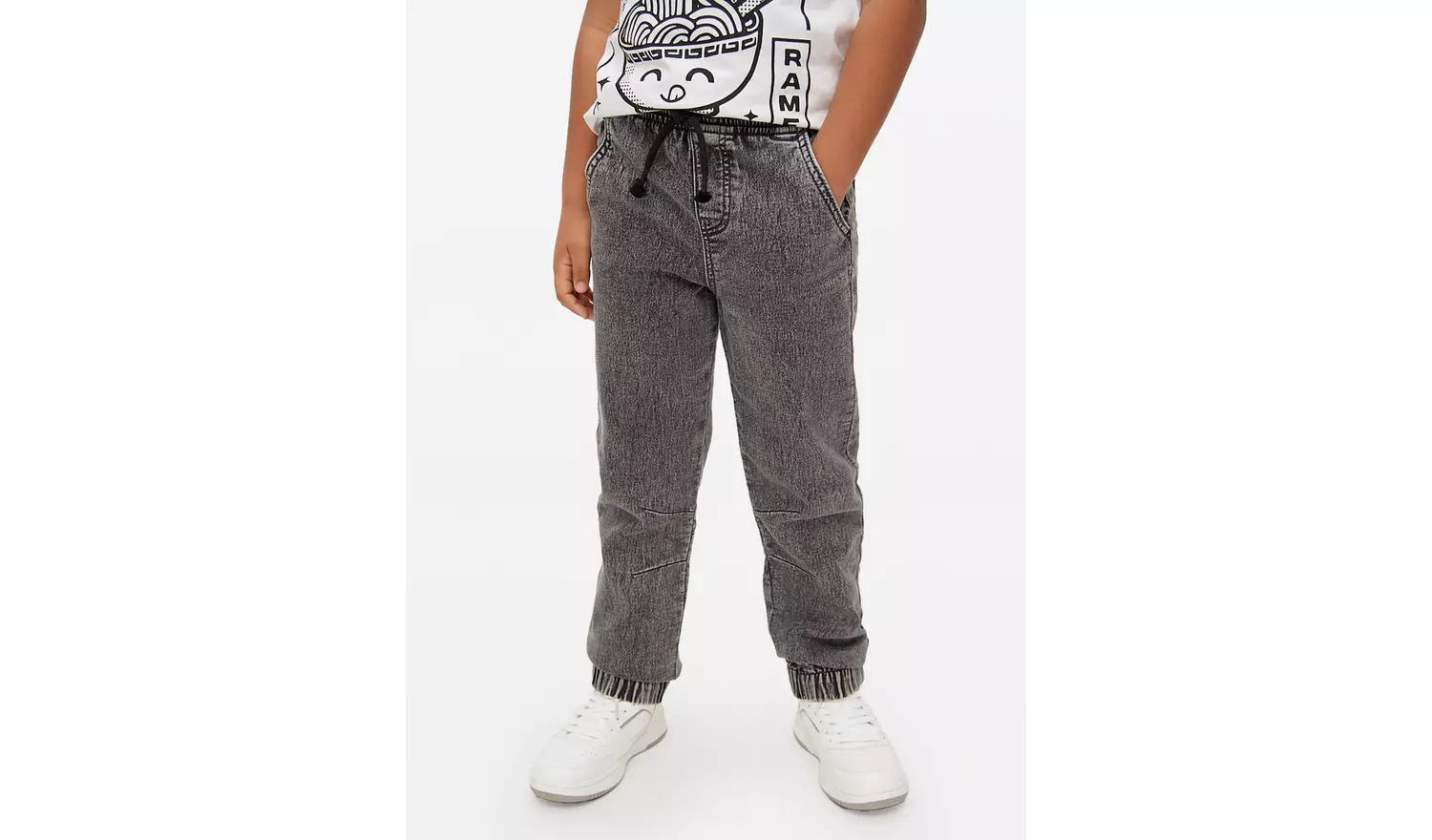 Grey Cuffed Loopback Jeans12 years