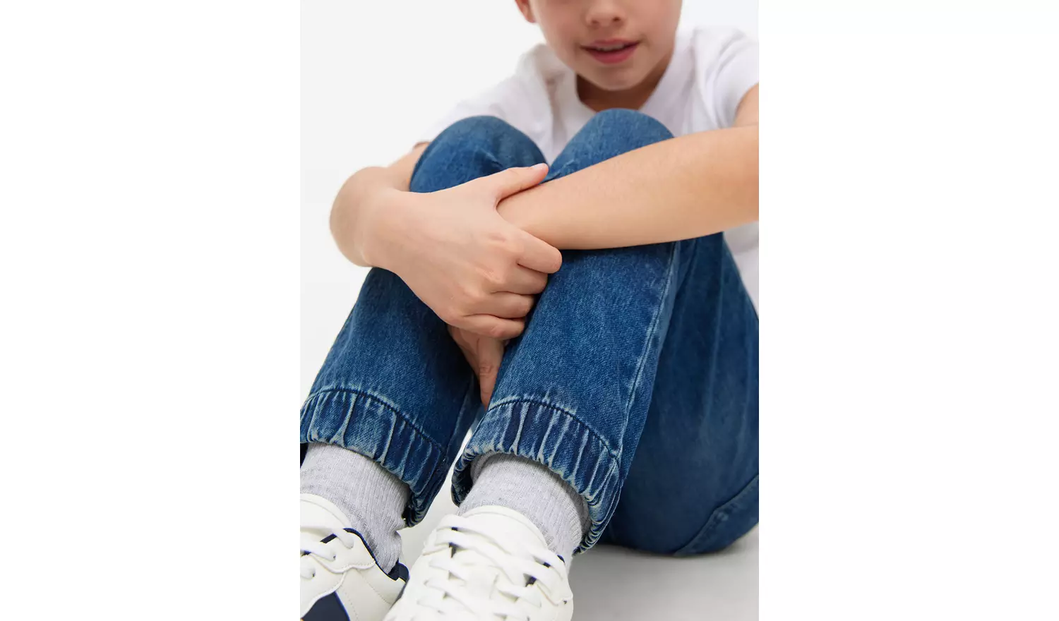 Light Blue Cuffed Loopback Jeans5 years