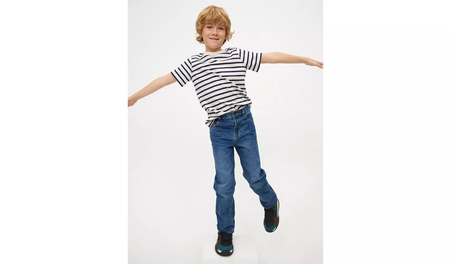 Blue Mid-Wash Straight Leg Jeans 6 years