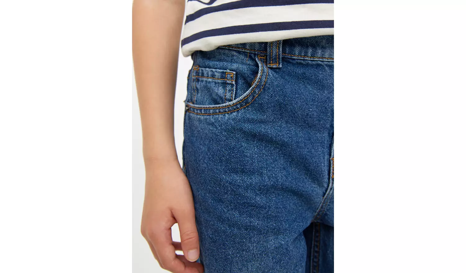 Blue Mid-Wash Straight Leg Jeans 6 years