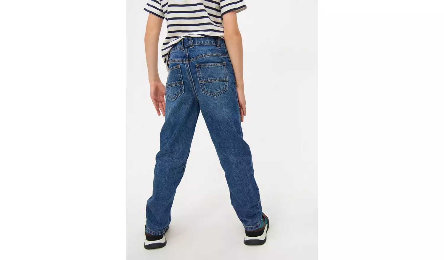 Blue Mid-Wash Straight Leg Jeans 7 years