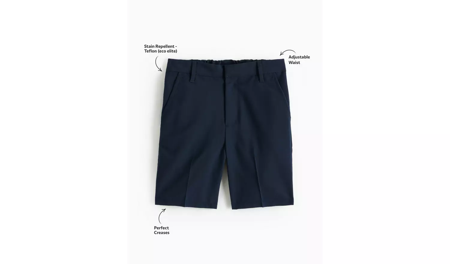 2 Pack Navy Classic School Shorts 3 years