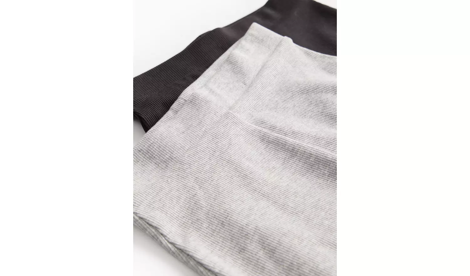 Plain Grey & Black Ribbed Leggings 2 Pack 1-2 years