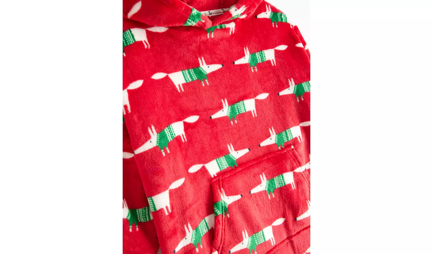 Tu X Scion Red Mr Fox Print Fleece Hooded Blanket5-6 years